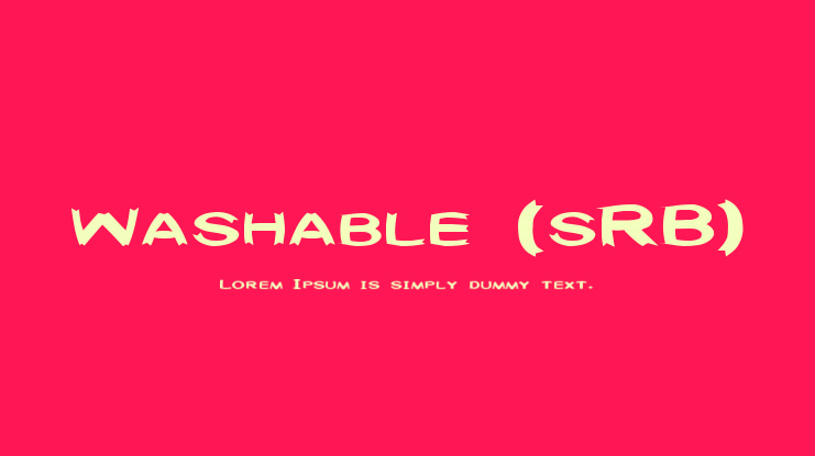 Washable (sRB) Font