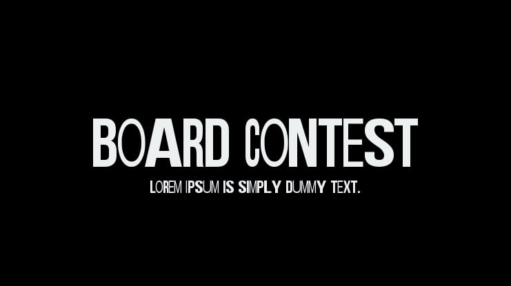Board Contest Font