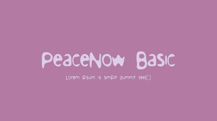 PeaceNow Basic Font