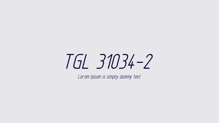 TGL 31034-2 Font