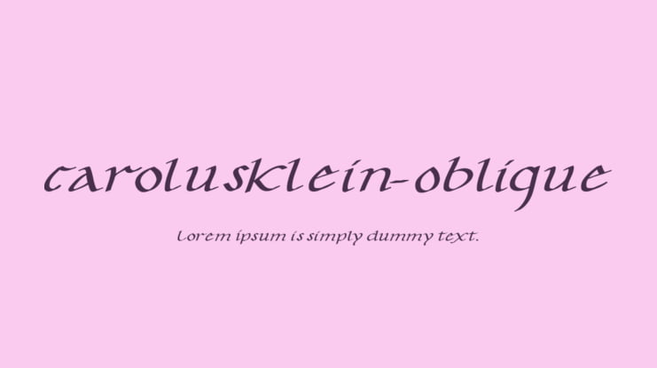CarolusKlein-Oblique Font