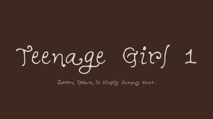 Teenage Girl 1 Font Family