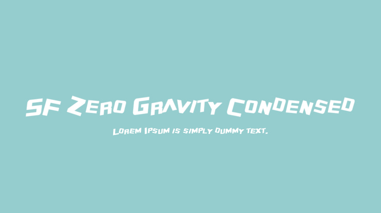 SF Zero Gravity Condensed Font