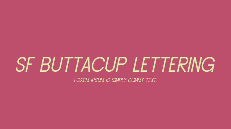 SF Buttacup Lettering Font