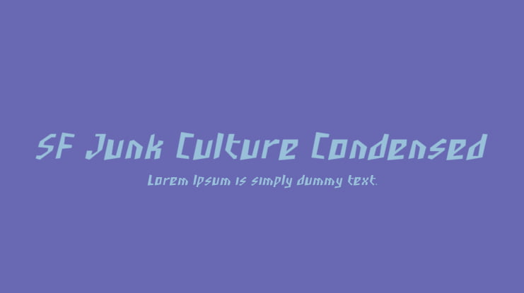 SF Junk Culture Condensed Font