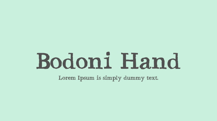 Bodoni Hand Font