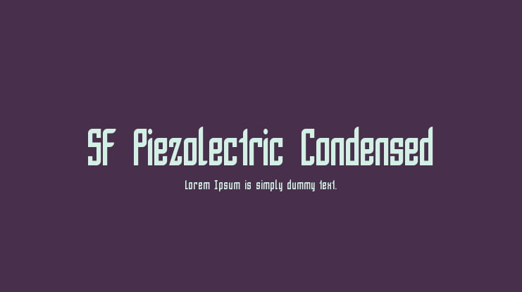 SF Piezolectric Condensed Font Family
