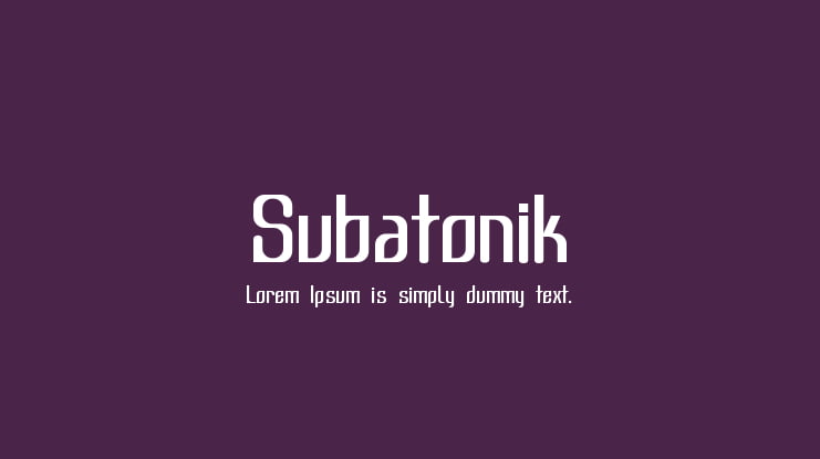 Subatonik Font Family