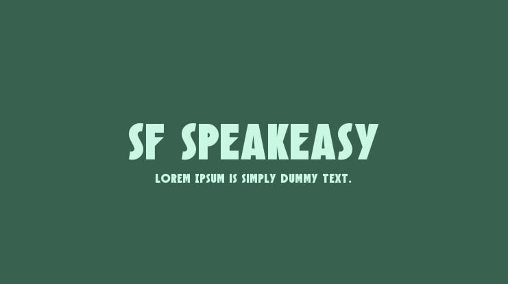 SF Speakeasy Font Family