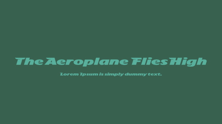The Aeroplane Flies High Font