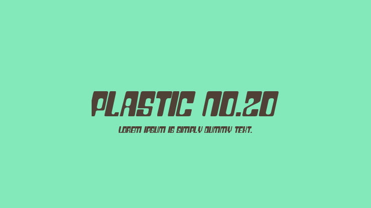 Plastic No.20 Font Family