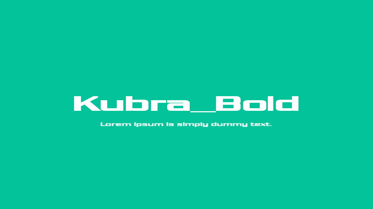 Kubra_Bold Font Family