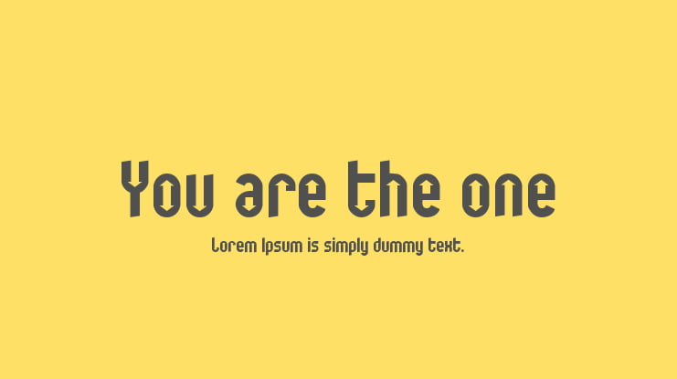 You are the one Font
