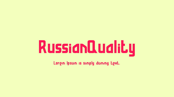 RussianQuality Font