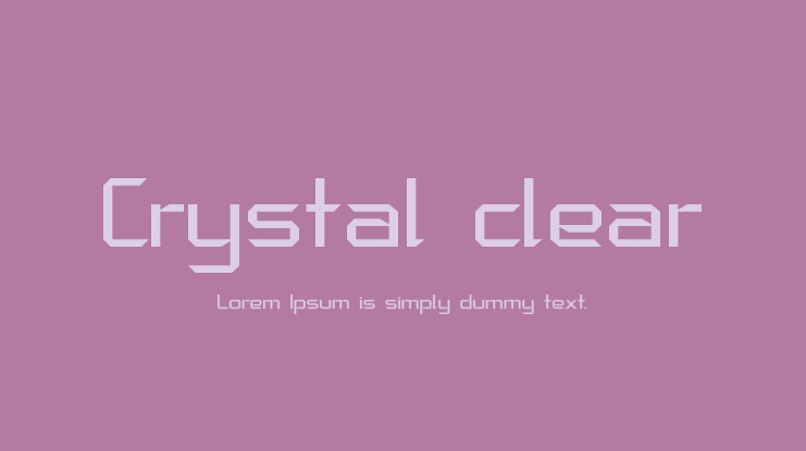 Crystal clear Font