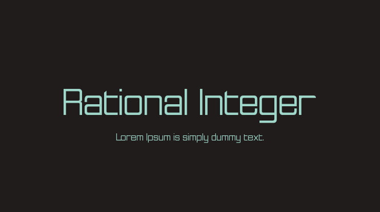 Rational Integer Font