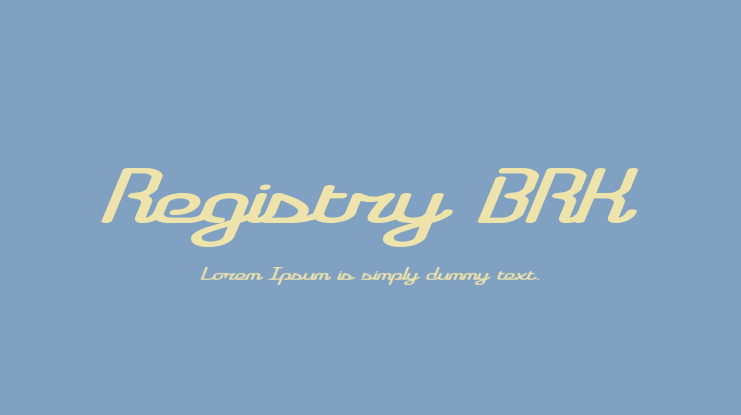 Registry BRK Font