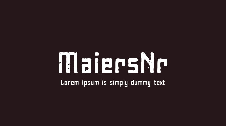 MaiersNr8 Font Family