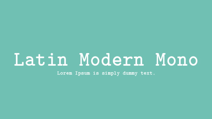 Latin Modern Mono Font Family