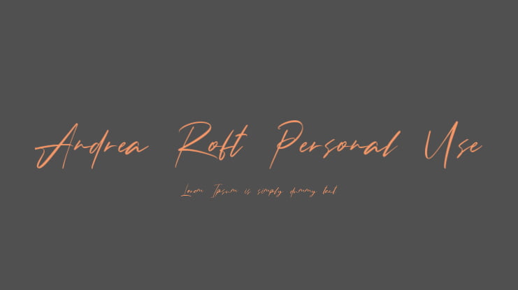 Andrea Roft Personal Use Font