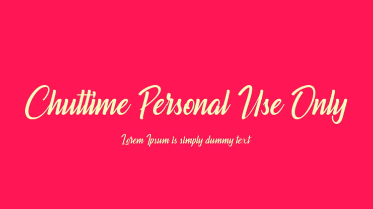 Chuttime Personal Use Only Font