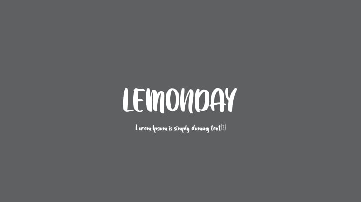 LEMONDAY Font