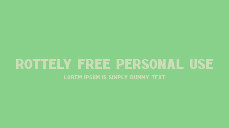 Rottely Free Personal Use Font