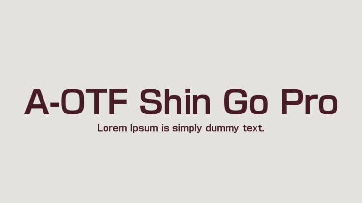 A-OTF Shin Go Pro Font Family
