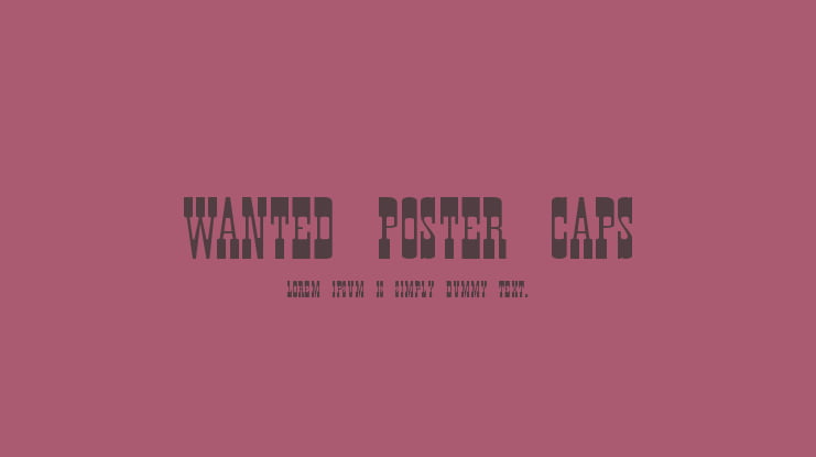 Wanted Poster Caps Font
