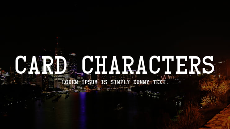 Card Characters Font