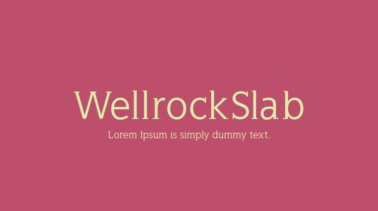 WellrockSlab Font Family
