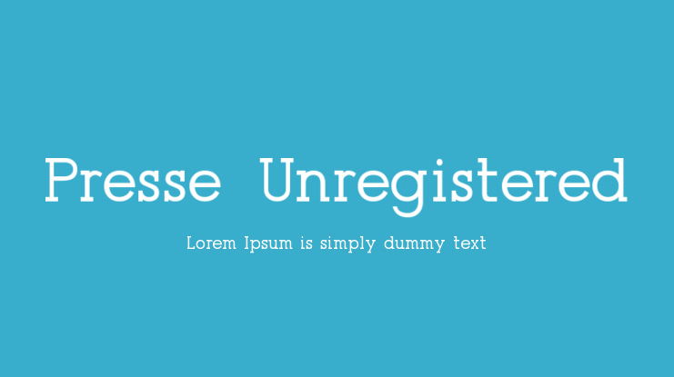 Presse (Unregistered) Font