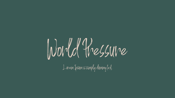 World Pressure Font