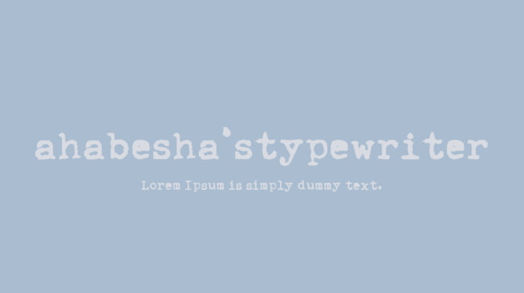 ahabesha'stypewriter Font