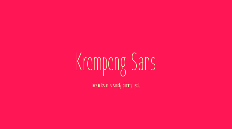 Krempeng Sans Font