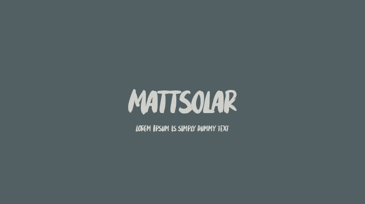 Mattsolar Font