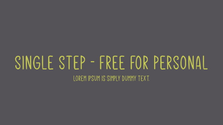 Single Step - Free For Personal Font