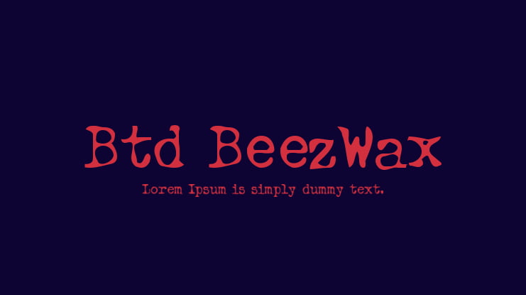 Btd BeezWax Font