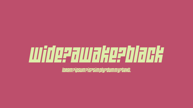 Wide awake Black Font Family