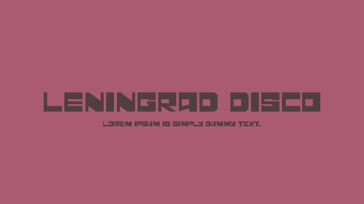 Leningrad Disco Font