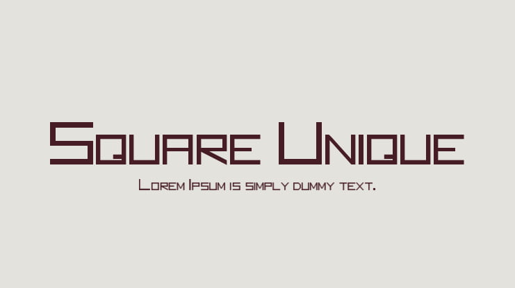 Square Unique Font Family
