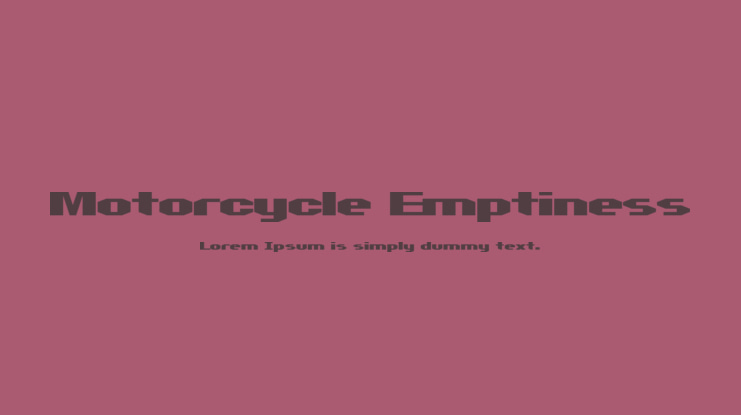 Motorcycle Emptiness Font