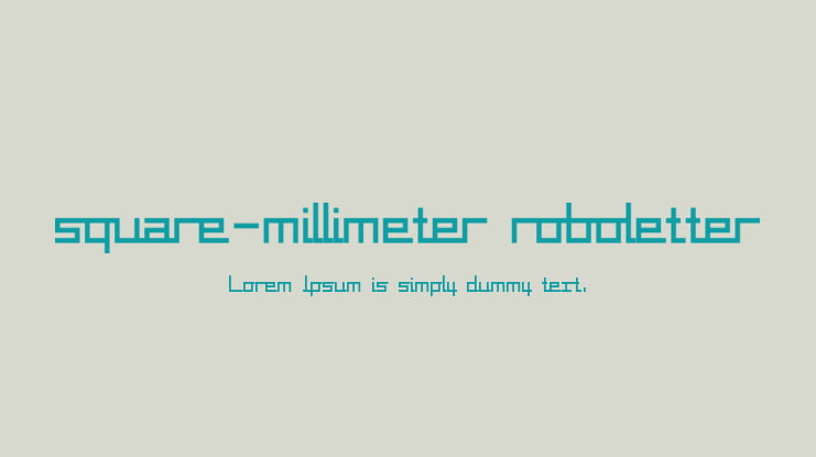 square-millimeter roboletter Font
