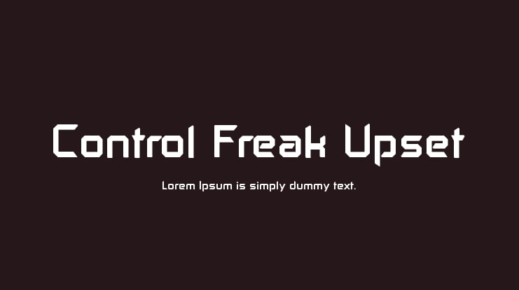 Control Freak Upset Font