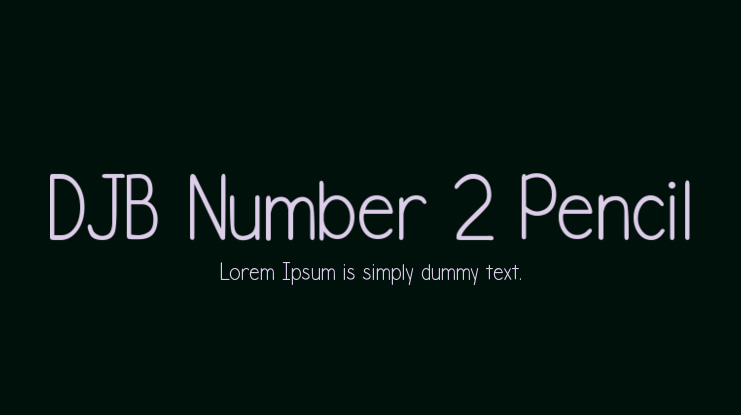 DJB Number 2 Pencil Font