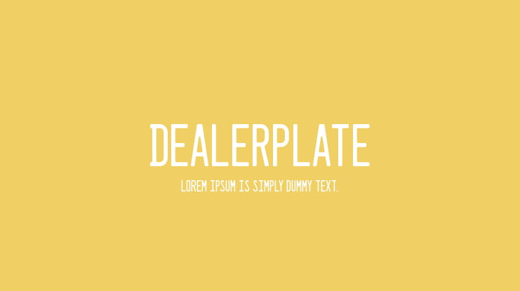 Dealerplate Font