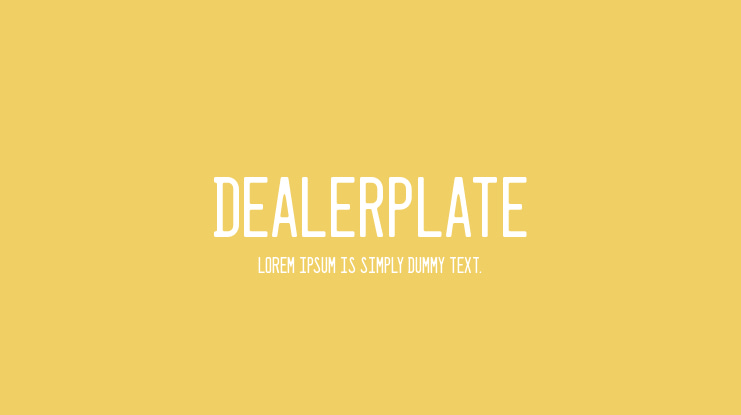 Dealerplate Font