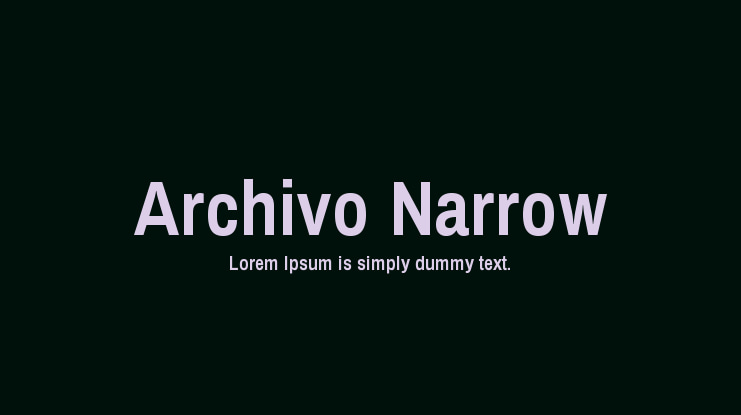 Archivo Narrow Font Family
