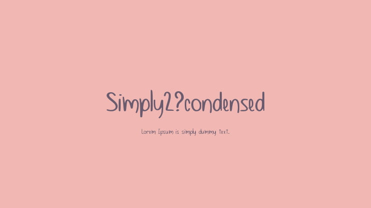 Simply2_condensed Font