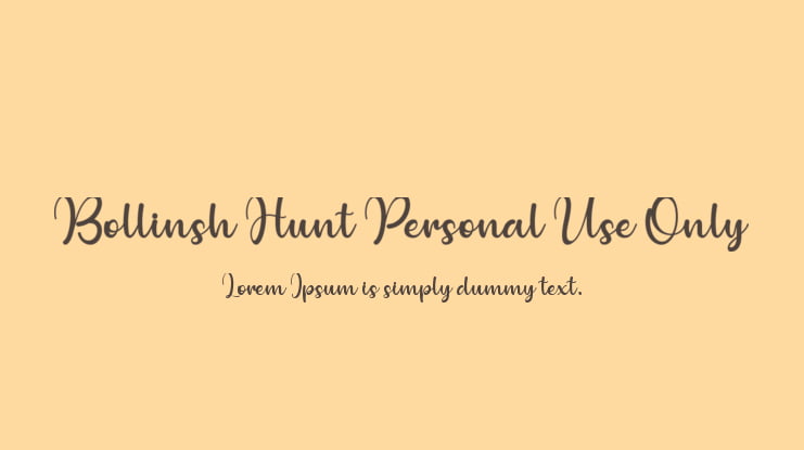 Bollinsh Hunt Personal Use Only Font